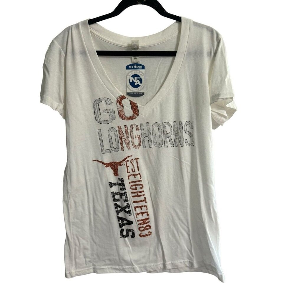 New Agenda 92 Women's XL Texas Longhorns V-neck Shirt NWT